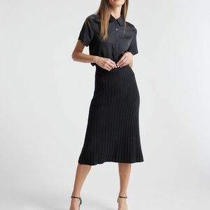 Quince Mongolian Cashmere Midi Skirt, Black, Medium